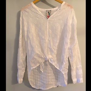 Johnny Was White Eyelet Blouse Size M